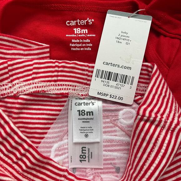 Carter's My First Christmas Bodysuit and Pants Set Unisex Boy Girl 18 months - Picture 3 of 5